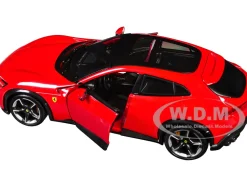 Ferrari Purosangue Red with Sunroof "Race + Play" Series 1/24 Diecast Model Car by Bburago
