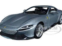 Ferrari Roma Gray Metallic Race + Play Series 1/24 Diecast Model Car Bburago 26029gry