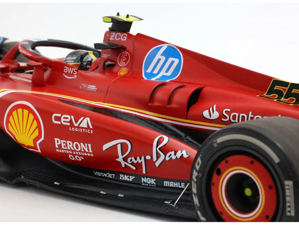 Ferrari SF-24 #55 Carlos Sainz Jr. Formula One F1 "Italian GP" (2024) Limited Edition to 34 pieces Worldwide 1/18 Diecast Model Car by BBR
