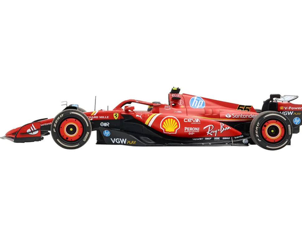 Ferrari SF-24 #55 Carlos Sainz Jr. Formula One F1 "Italian GP" (2024) Limited Edition to 34 pieces Worldwide 1/18 Diecast Model Car by BBR