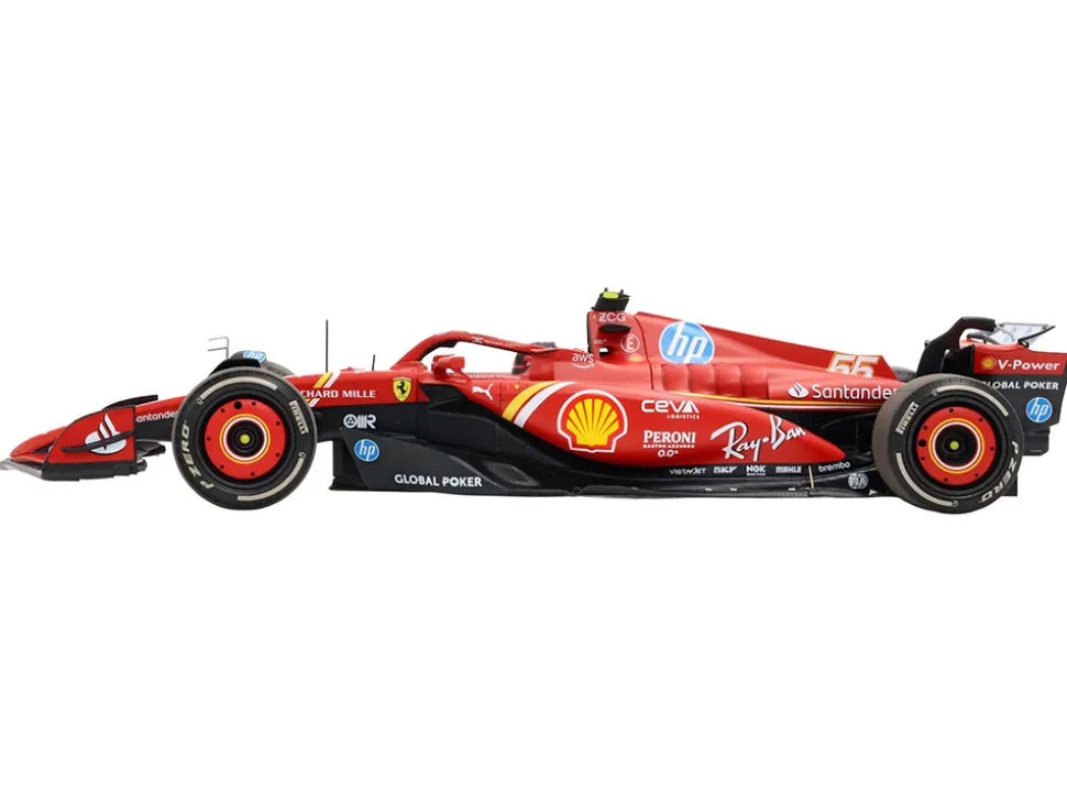 Ferrari SF-24 #55 Carlos Sainz Jr. 2nd Place Formula One F1 "United States GP" (2024) Limited Edition to 20 pieces Worldwide 1/18 Diecast Model Car by BBR