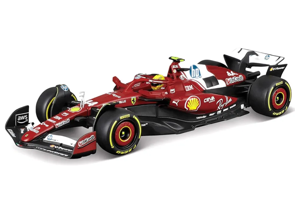 Ferrari SF-25 #44 Lewis Hamilton Formula One F1 "World Championship" (2025) with Display Case 1/43 Diecast Model Car by Bburago