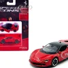 Ferrari SF90 Stradale Red with Black Top "Speed Icons" Series 1/64 Diecast Model Car by Maisto