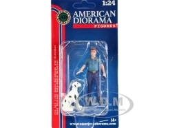 Firefighters Fire Dog Training Figures Trainer Dog 1/24 Scale Models American Diorama 76420
