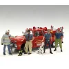 Firefighters 6 piece Figure Set 4 Males 1 Dog 1 Accessory 1/18 Scale Models American Diorama 76318-76319-76320-76321