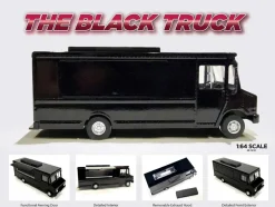 Food Truck Plain Black 1/64 Diecast Model by American Diorama