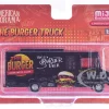 Food Truck "The Burger Truck" Black with Graphics 1/64 Diecast Model by American Diorama