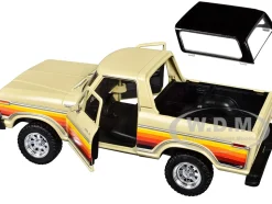 1978 Ford Bronco Custom Cream with Stripes and Black Top 