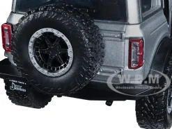 2021 Ford Bronco Gray Metallic KC HiLiTES Extra Wheels Just Trucks Series 1/24 Diecast Model Car Jada 33852