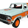 1978 Ford Bronco Light Blue and Orange Gulf Oil Gulf Die Cast Collection 1/24 Diecast Model Car Motormax 79662GULF