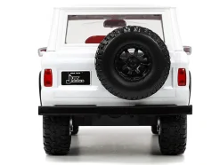 1973 Ford Bronco #008 White with Red and Black Stripes and Red Interior with Extra Wheels Just Trucks Series 1/24 Diecast Model Car Jada 34181