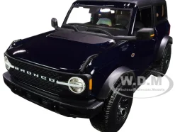 2021 Ford Bronco Wildtrak Dark Blue Metallic Dark Gray Top Special Edition 1/18 Diecast Model Car Maisto 31456
