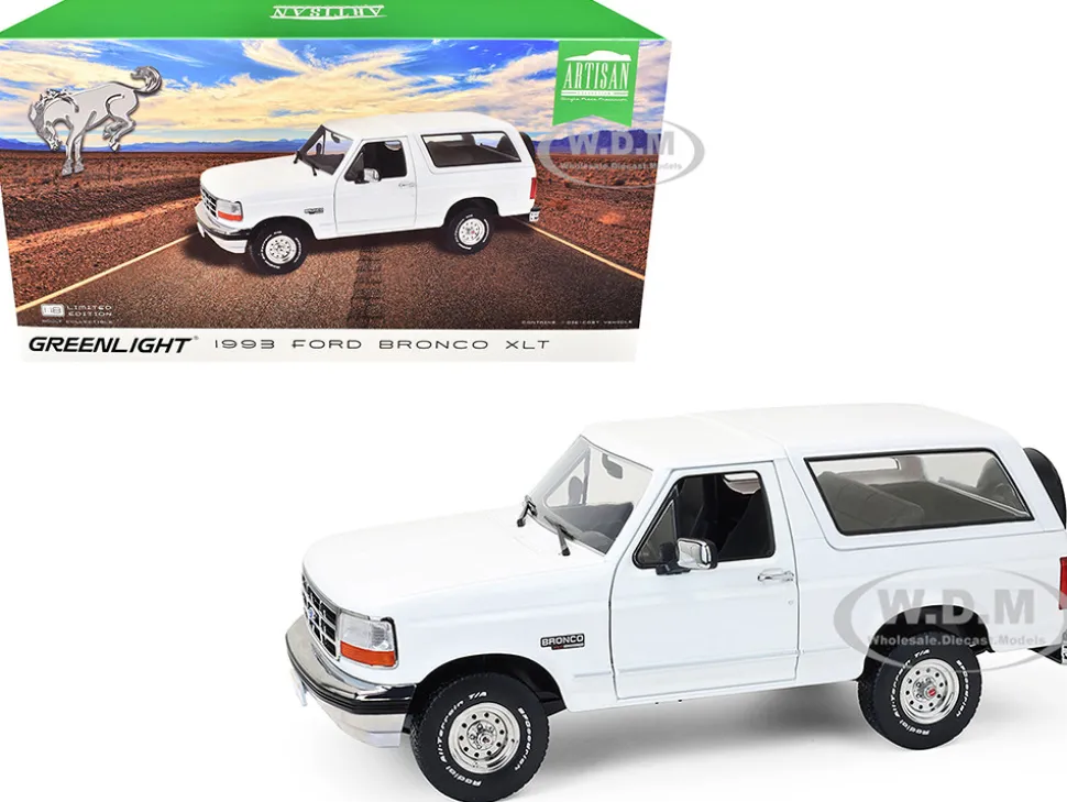 1993 Ford Bronco XLT Oxford White "Artisan Collection" 1/18 Diecast Model Car by Greenlight