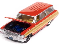 1964 Ford Country Squire Poppy Red with Woodgrain Sides 