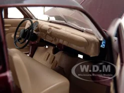 1949 Ford Coupe Burgundy 1/24 Diecast Model Car Motormax 73213