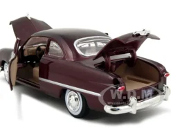 1949 Ford Coupe Burgundy 1/24 Diecast Model Car Motormax 73213