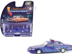 1992 Ford Crown Victoria Lowrider Blue with Graphics and Lightbar