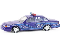 1992 Ford Crown Victoria Lowrider Blue with Graphics and Lightbar