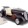 1934 Ford Custom Convertible Black With Flames 1/24 Diecast Car Model Unique Replicas 18541
