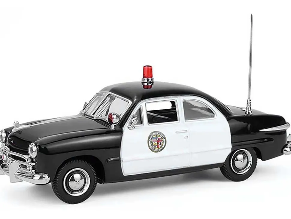 1949 Ford Custom Police Car "LAPD (Los Angeles Police Department)" Black and White 1/43 Diecast Model Car by Greenlight