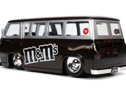 1965 Ford Econoline Bus Brown Metallic Silver Red M&M's Diecast Figurine Hollywood Rides Series 1/24 Diecast Model Car Jada 32027