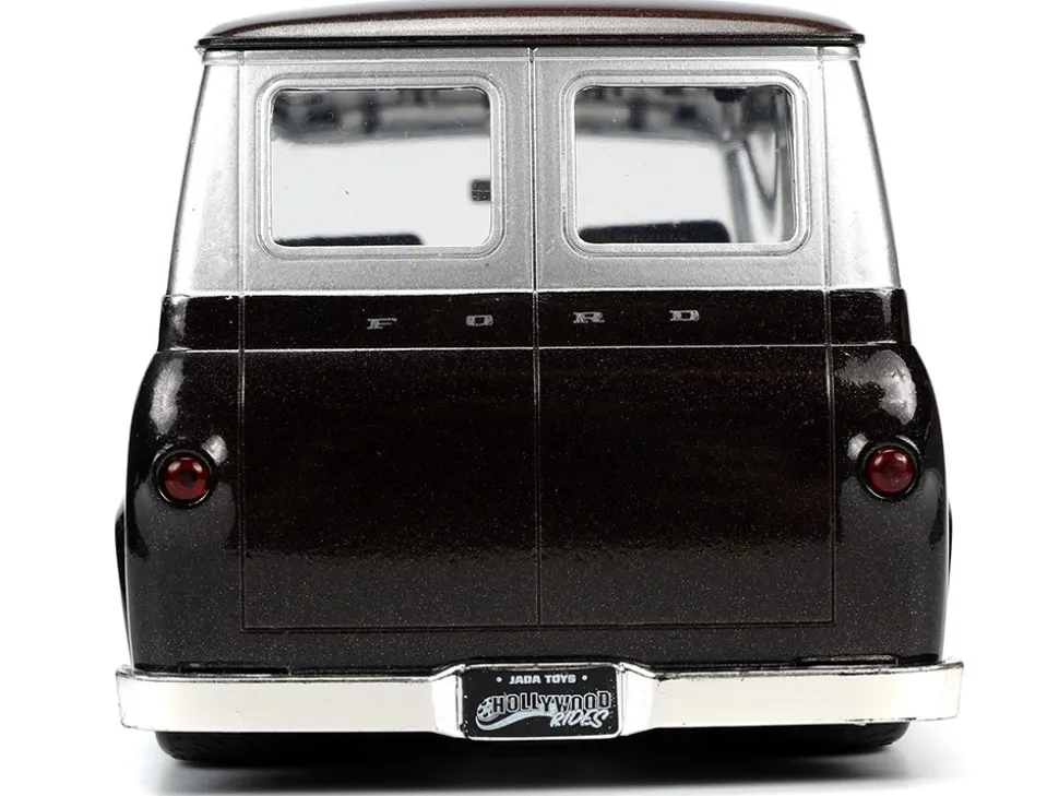 1965 Ford Econoline Bus Brown Metallic Silver Red M&M's Diecast Figurine Hollywood Rides Series 1/24 Diecast Model Car Jada 32027
