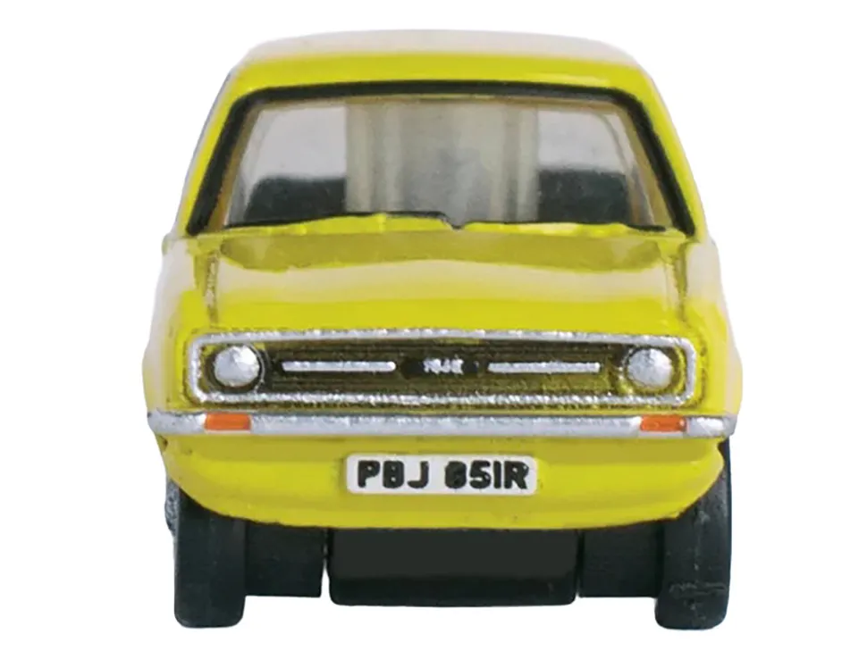 Ford Escort Mk2 RHD (Right Hand Drive) Signal Yellow 1/148 (N) Scale Diecast Model Car by Oxford Diecast