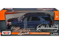 2022 Ford Explorer XLT Dark Blue Metallic Timeless Legends Series 1/24 Diecast Model Car Motormax 79378BL