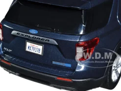 2022 Ford Explorer XLT Dark Blue Metallic Timeless Legends Series 1/24 Diecast Model Car Motormax 79378BL
