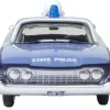 1960 Ford Fairlane Sedan "Massachusetts State Police Radar Car" Blue Two-Tone 1/87 (HO) Scale Diecast Model Car by Oxford Diecast