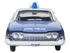 1960 Ford Fairlane Sedan "Massachusetts State Police Radar Car" Blue Two-Tone 1/87 (HO) Scale Diecast Model Car by Oxford Diecast