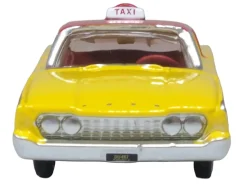 1960 Ford Fairlane Sedan "NYC Taxi" Yellow with Red Top and Interior 1/87 (HO) Scale Diecast Model Car by Oxford Diecast