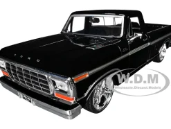 1979 Ford F-150 Custom Pickup Truck Black "Maxx Design" Series 1/24 Diecast Model Car by Motormax