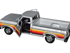 1979 Ford F-150 Custom Pickup Truck Silver Metallic with Side Stripes "American Classics" Series 1/24 Diecast Model Car by Motormax