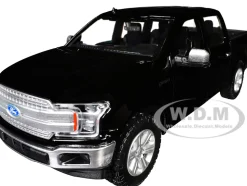 2019 Ford F-150 Lariat Crew Cab Pickup Truck Black 1/27 Diecast Model Car by Motormax