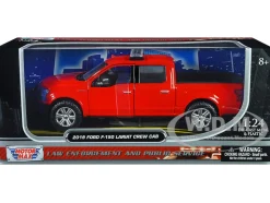 2019 Ford F-150 Lariat Crew Cab Pickup Truck Unmarked Fire Department Red Law Enforcement and Public Service Series 1/24 Diecast Model Car Motormax 76981r