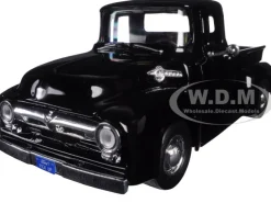1956 Ford F-100 Pickup Truck Black 1/24 Diecast Model Motormax 73235
