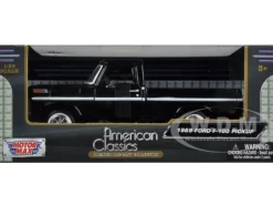 1969 Ford F-100 Pickup Truck Black 1/24 Diecast Model Motormax 79315