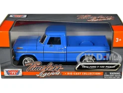 1972 Ford F 100 Pickup Truck Blue Timeless Legends Series 1/24 Diecast Model Car Motormax 79384BL