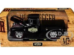 1956 Ford F 100 Pickup Truck Matt Black Lunati Bootlegger Limited Edition to 6550 pieces Worldwide 1/24 Diecast Model Car M2 Machines 40300-99A