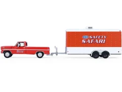 1969 Ford F-250 Pickup Truck Red and 1969 Chevrolet Camaro Z28 
