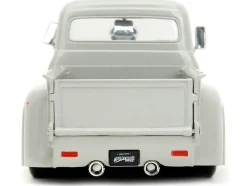 1956 Ford F-100 Pickup Truck Tan and Gray Metallic and Guile Diecast Figure Street Fighter Video Game Anime Hollywood Rides Series 1/24 Diecast Model Car Jada 34373
