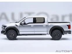 2019 Ford F-150 Raptor Pickup Truck Ingot Silver 1/18 Model Car by Autoart