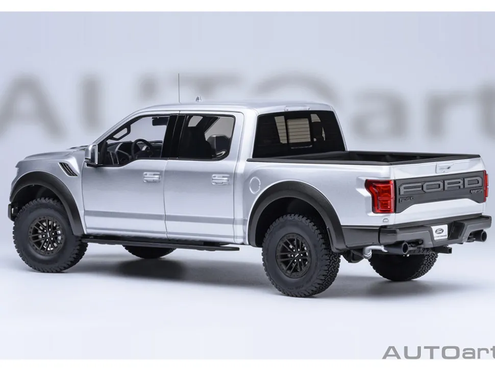 2019 Ford F-150 Raptor Pickup Truck Ingot Silver 1/18 Model Car by Autoart