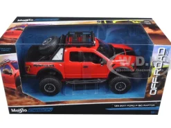 2017 Ford F-150 Raptor Pickup Truck Red Off Road Kings 1/24 Diecast Model Car Maisto 32521