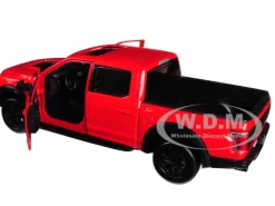 2017 Ford F-150 Raptor Pickup Truck Red Black Wheels 1/27 Diecast Model Car Motormax 79344