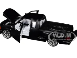 2001 Ford F-150 XLT Flareside Supercab Pickup Truck Matt Black with White Interior 