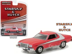 1976 Ford Gran Torino Red with White Stripe Starsky and Hutch 1975 1979 TV Series Hollywood Series Release 18 1/64 Diecast Model Car Greenlight 44780 A
