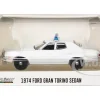 1974-1976 Ford Gran Torino Sedan Police Car White with Light Bar "Hot Pursuit - Hobby Exclusive" Series 1/64 Diecast Model Car by Greenlight