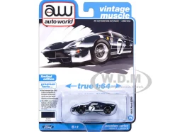 1965 Ford GT40 #7 Blue Black with White Stripes "Vintage Muscle" Series 1/64 Diecast Model Car by Auto World